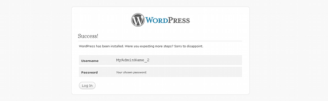 WordPress Log in Page