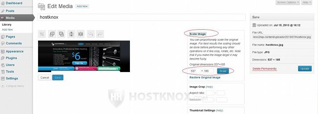Image Edit Form-Image Scaling
