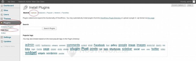 Network Admin Panel-Uploading a Plugin