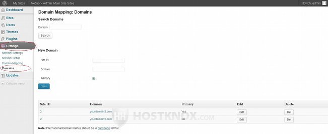 Network Admin Panel-Adding New Domains