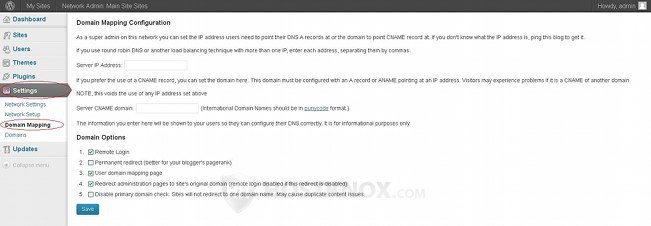 Network Admin Panel-Domain Mapping Configuration