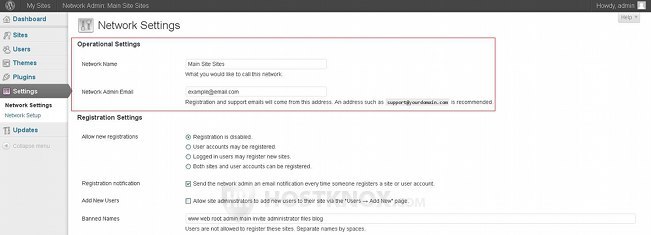 Network Settings-Operational Settings