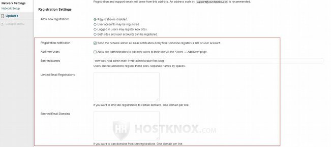 Registration Settings-Notifications and Domain Restrictions